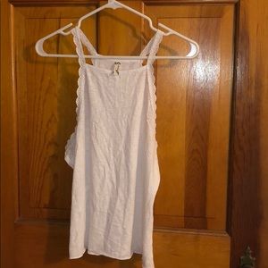 FP White High Neck Tank